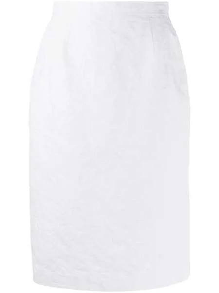 LANVIN Pre-Owned жаккардовая юбка прямого кроя 1980-х годов