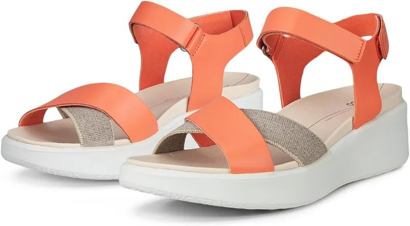 Сандалии ECCO Flowt Wedge Luxury Crossband, цвет Coral