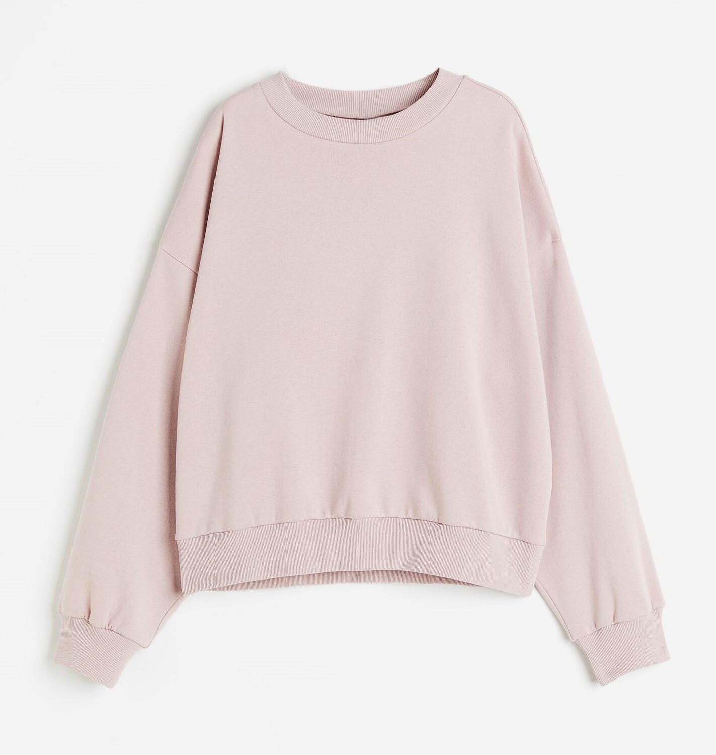 Свитшот H&M Oversized, светло-розовый