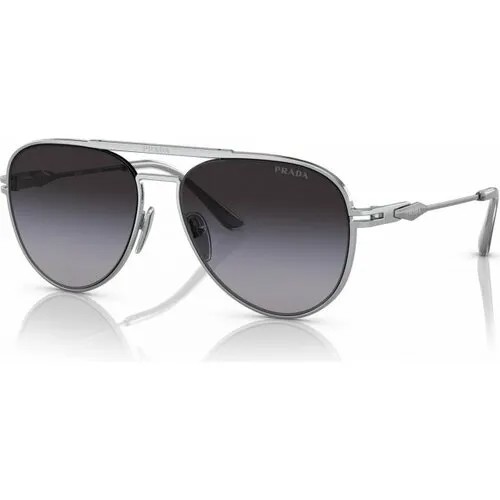 Солнцезащитные очки Prada, серебряный, серый