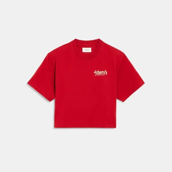 Футболка COACH Cropped, цвет Red Multi