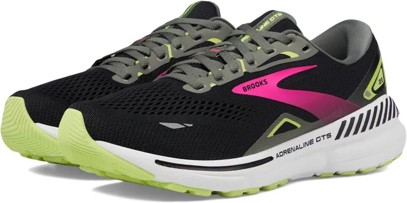 Кроссовки Adrenaline GTS 23 Brooks, цвет Black/Gunmetal/Sharp Green