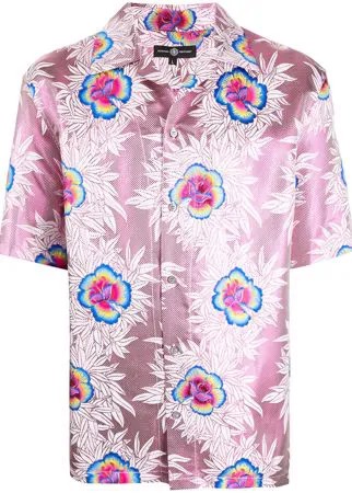 Edward Crutchley атласная рубашка с цветочным принтом