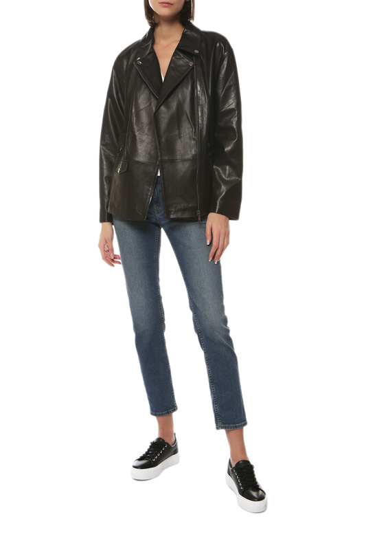 Кожаная куртка женская VENETTI LEATHER&FUR 3009/65 черная 50