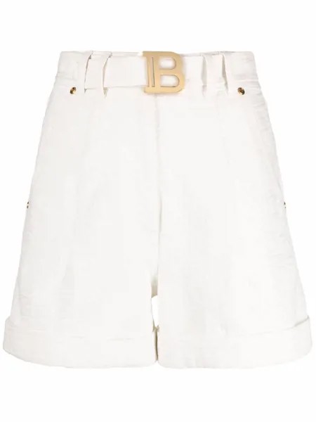 Balmain жаккардовые шорты с монограммой