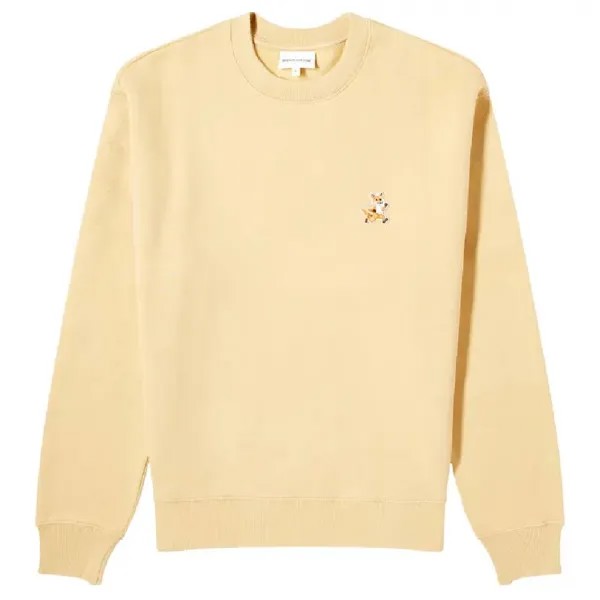 Толстовка Maison Kitsune Speedy Fox Patch Crew, желтый