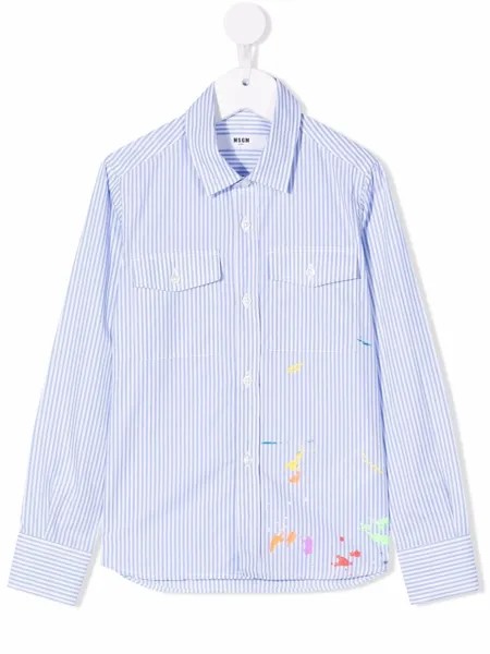 MSGM Kids рубашка с эффектом разбрызганной краски