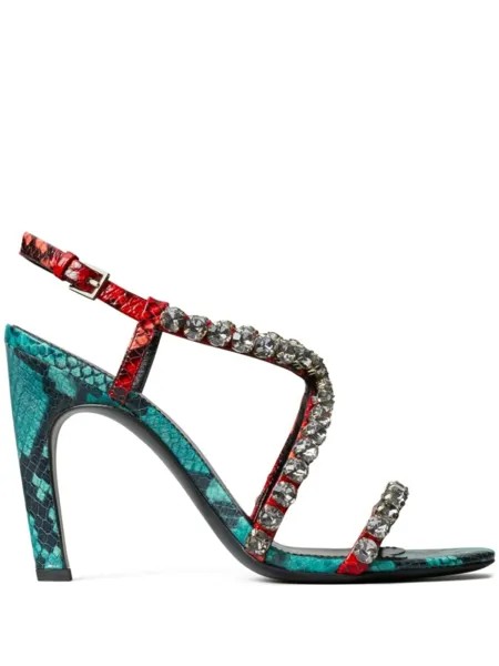 Tory Burch босоножки с кристаллами, синий