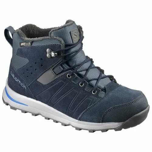 Ботинки Salomon UTILITY TS CSWP J UTILITY TS CSWP J, демисезон/зима, натуральный нубук, мембранные, размер EUR 37; 22.5 см ( примерно на 36 российский), синий