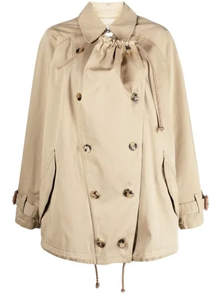 ISABEL MARANT двубортный тренч Dusika, коричневый