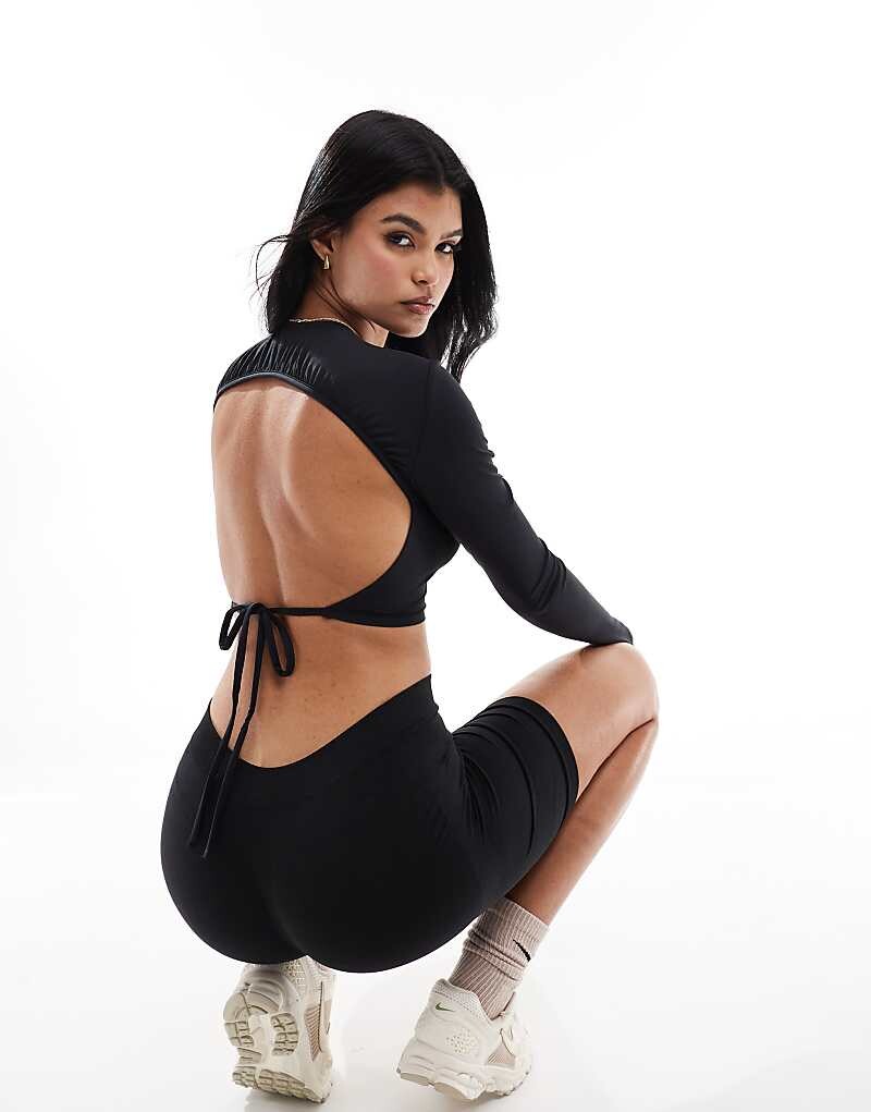 ASOS DESIGN –4505 – Топ с длинными рукавами и открытой спиной