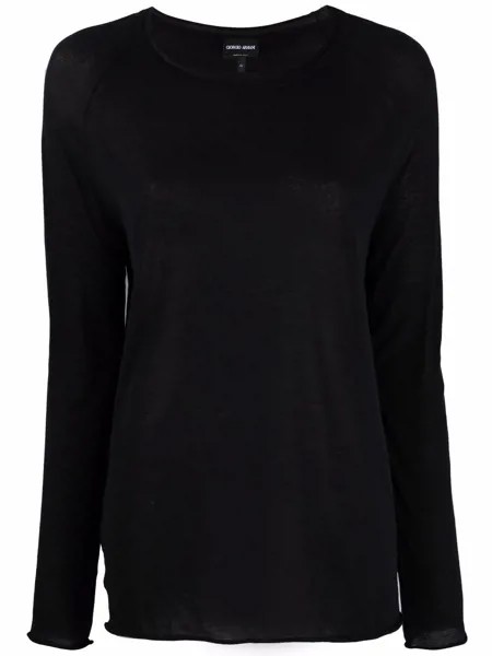 Giorgio Armani long-sleeve cotton-blend T-shirt