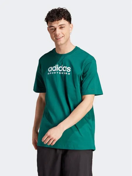 Футболка свободного кроя Adidas, зеленый