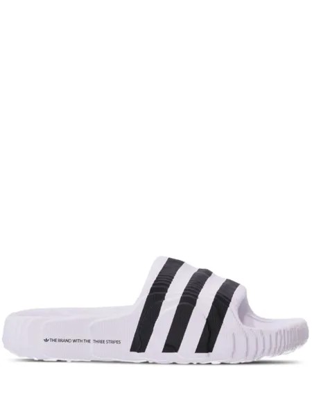 Шлепанцы Island Club Adilette 22 в рубчик Adidas, белый
