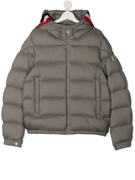 Moncler Enfant пуховик с контрастными полосками