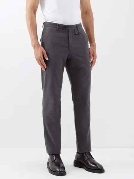Костюмные брюки из фланели «рыбий хвост» Oliver Spencer, серый