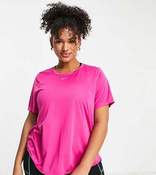 Розовая футболка классического кроя Nike Training Plus One Dri-FIT-Розовый цвет