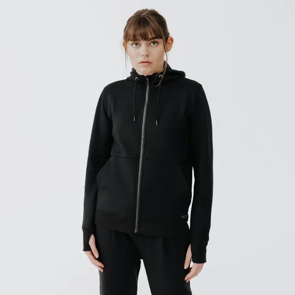 Женская беговая куртка с капюшоном - Jogging 500 теплый черный KALENJI, цвет schwarz