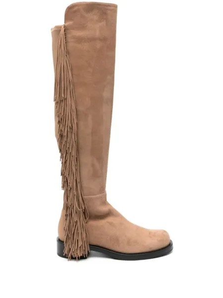 Stuart Weitzman сапоги 5050 Bold Crystal Fringe 40, коричневый