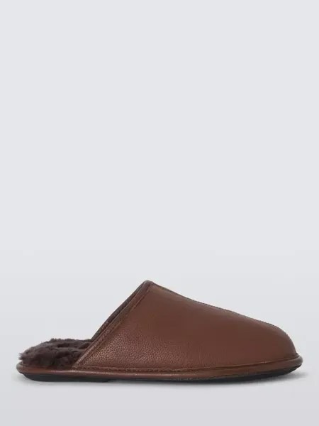 Тапочки John Lewis Leather Sheepskin, цвет chocolate