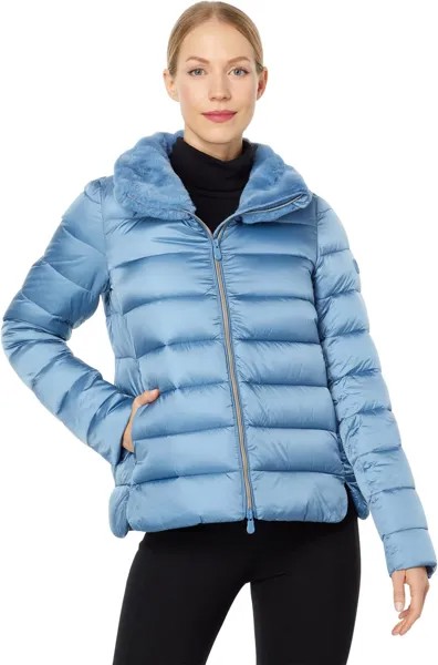 Куртка Save the Duck Mei - Short Basic with Faux Fur, цвет Coronet Blue