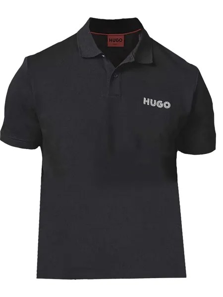 Мужская футболка-поло с коротким рукавом Hugo Drocholo Logo, черный