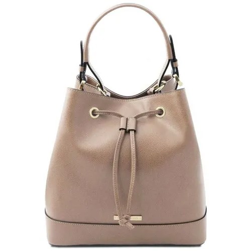 Женская кожаная сумка-бакет Tuscany Leather Minerva TL142145 Taupe