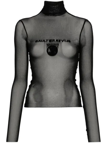 Jean Paul Gaultier сетчатый топ с логотипом из коллаборации с Shayne Oliver, черный
