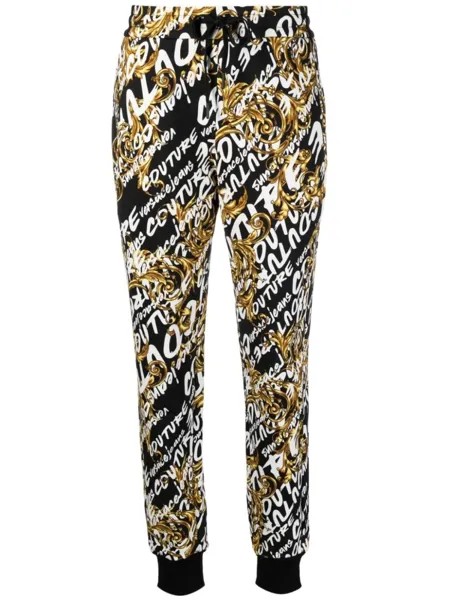 Versace Jeans Couture спортивные брюки с монограммой, черный