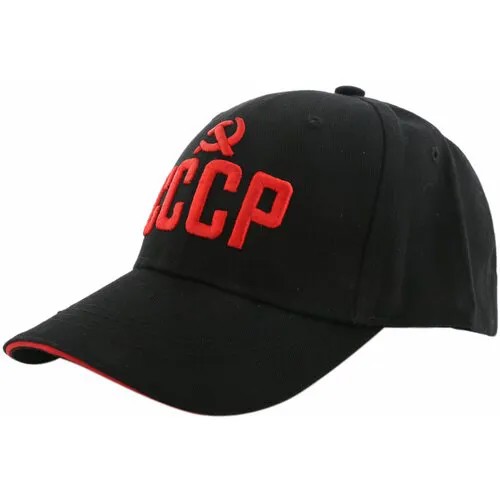 Бейсболка , размер 56-62, красный, черный