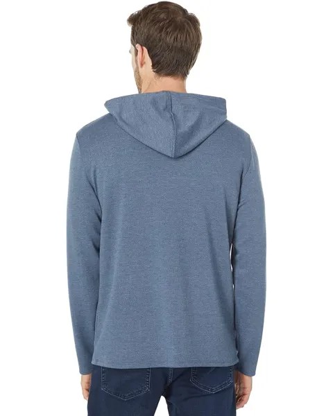 Худи Vince Herringbone Pullover Hoodie, цвет Coastal/Heather Glacier