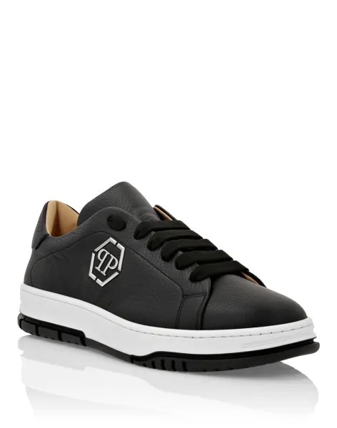 Кожаные низкие кеды Hexagon Philipp Plein, черный