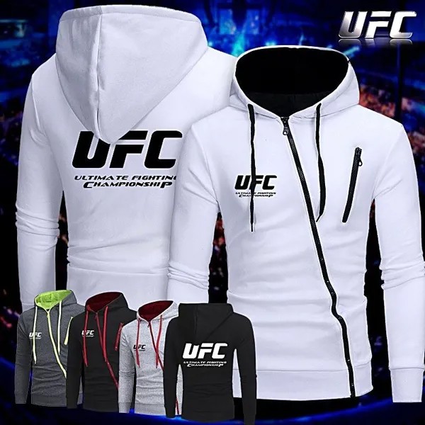 Ready Stock Mens Ultimate Fighting Championship Gym Boxing Sports Hoodie Jackets Casual Zipper Sweat Coat baju lelaki