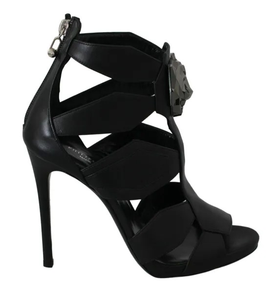 PHILIPP PLEIN Обувь Черные кожаные туфли на высоком каблуке Летучая мышь на шпильке EU36 / US5.5 Рекомендованная цена 1200 долларов США