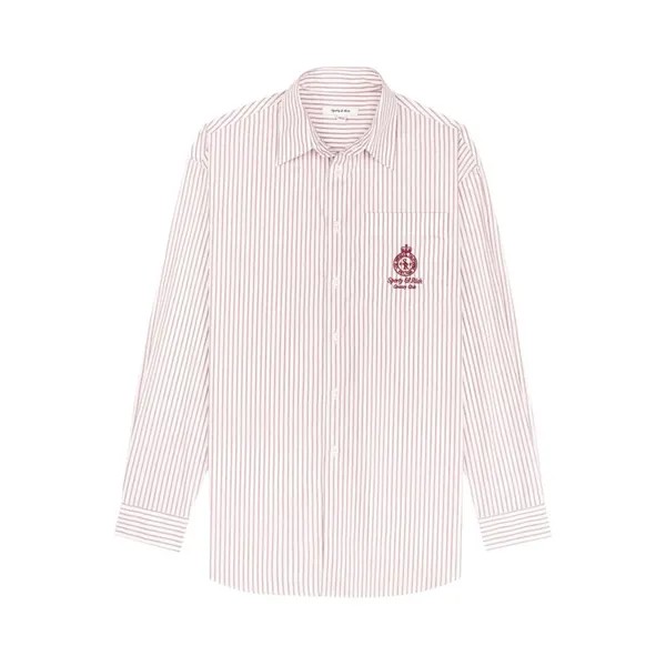Рубашка Sporty & Rich Crown Oversized Button Down 'White/Merlot', белый