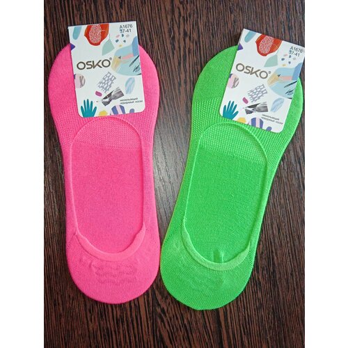 Подследники OSKO, комплект, 2 пары, размер 37-41, розовый/зеленый