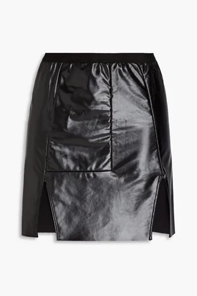 Мини-юбка из махровой ткани из французского хлопка с покрытием Drkshdw By Rick Owens, черный