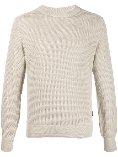 Z Zegna фактурный джемпер с круглым вырезом