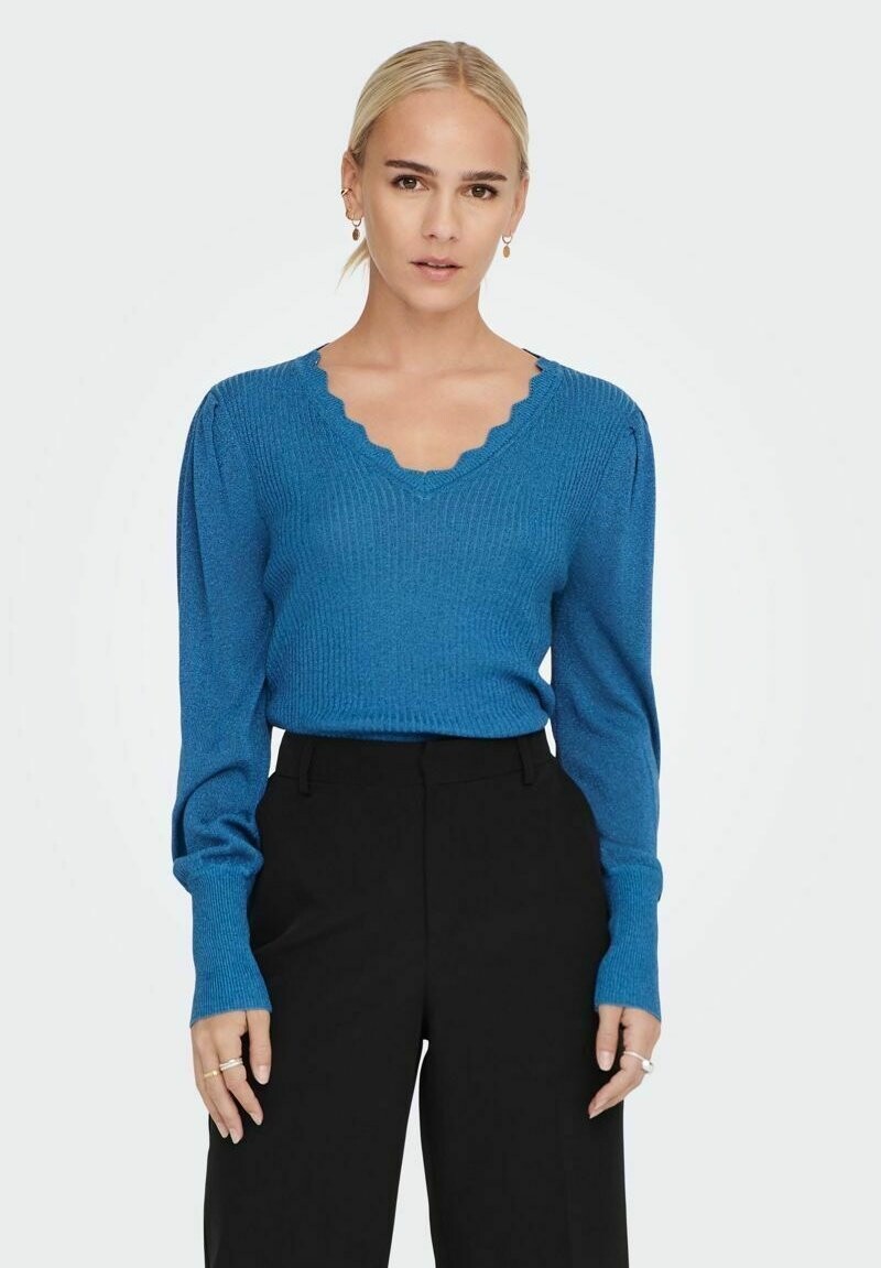 Свитшот ONLY V AUSSCHNITT, цвет malibu blue