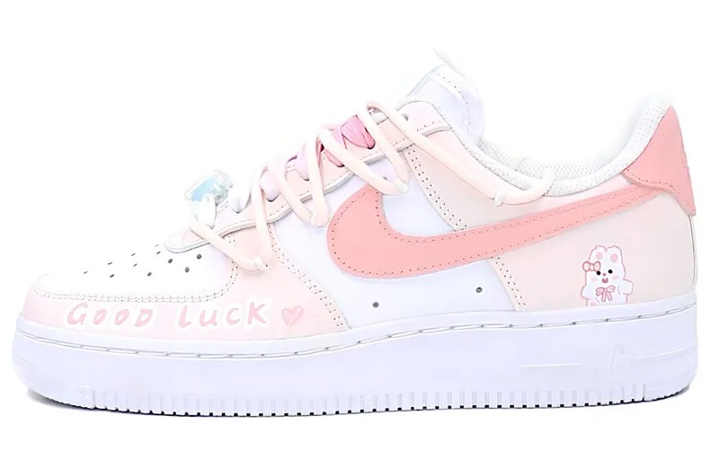 Кроссовки Nike Air Force 1 Skateboarding Shoes Women's Low-top Pink/white, розовый