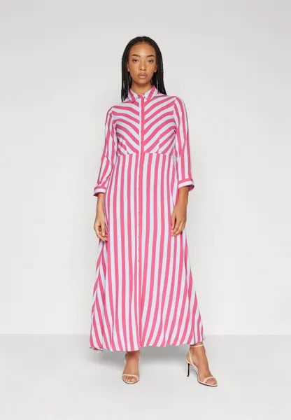 Платье макси YASSAVANNA LONG SHIRT DRESS, цвет pink/blue