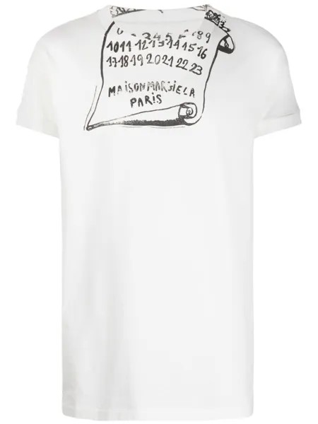 Maison Margiela футболка с принтом, белый