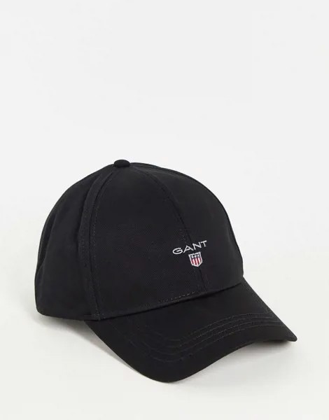 Черная кепка с маленьким логотипом Gant-Черный