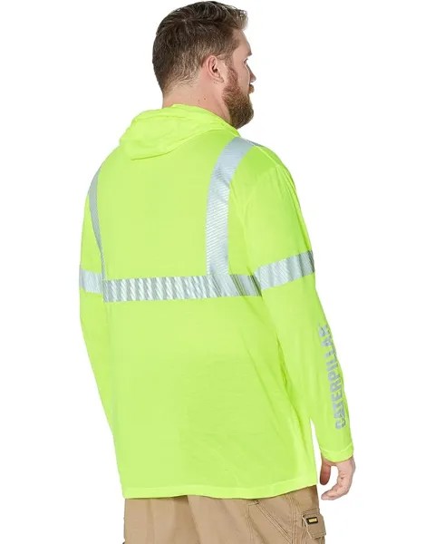 Футболка Caterpillar Big & Tall Ansi Hi-Vis UPF Hooded Banner Tee, цвет Hi-Vis Yellow