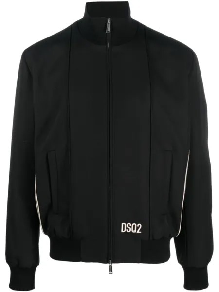 Dsquared2 бомбер с вышитым логотипом, черный