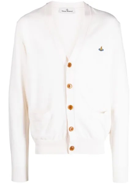 Vivienne Westwood кардиган с вышивкой Orb, нейтральный цвет