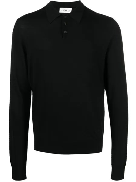 Рубашка поло с длинными рукавами Lanvin, черный