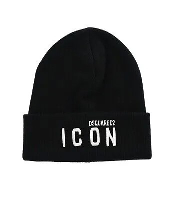 Dsquared2 Icon Черно-белая шапка унисекс