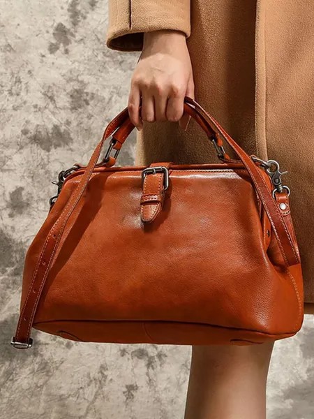 Женщины Винтаж Кожа PU Коричневый Телефон Сумка Crossbody Сумка Сумка-портфель Сумка