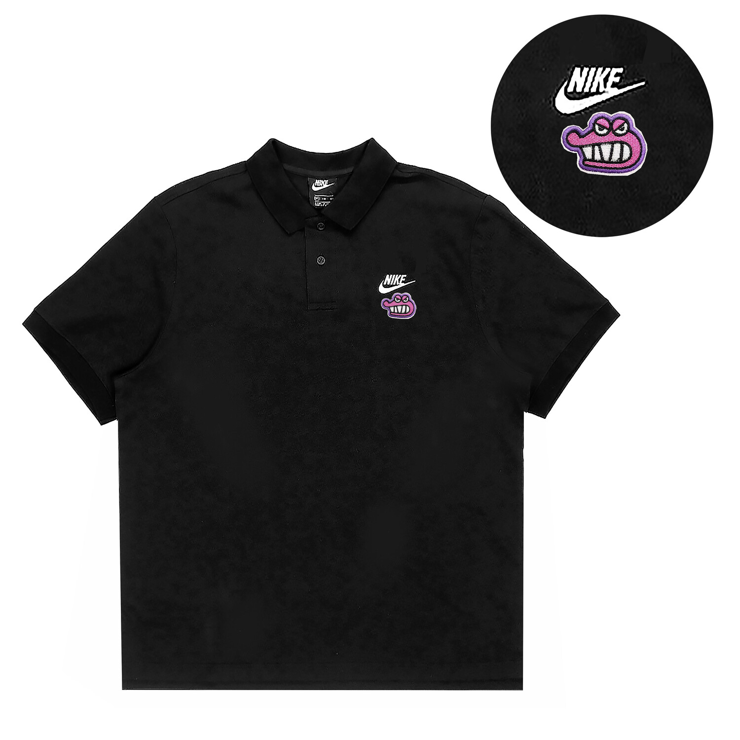 Рубашка поло унисекс черная Nike, черный